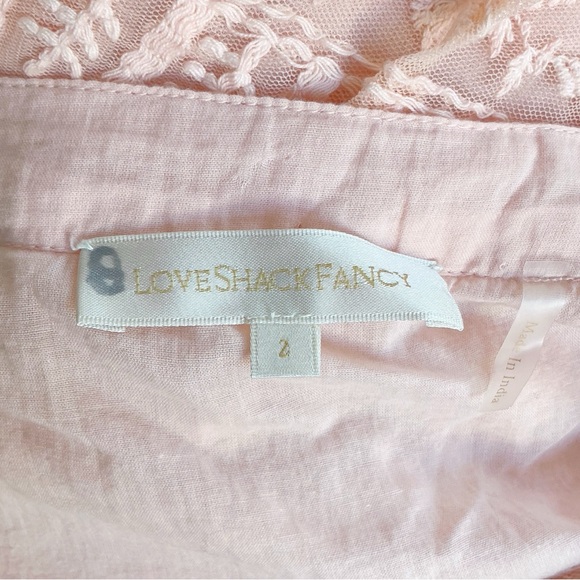 LoveShackFancy Harriet Maxi Skirt Pink Rosewater Tiered Lace Size 2 - Picture 7 of 8